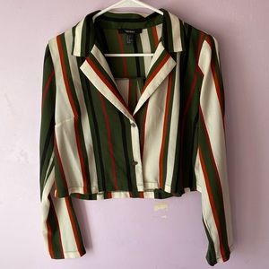 Forever 21 Vertical Stripe Longsleeve Blouse